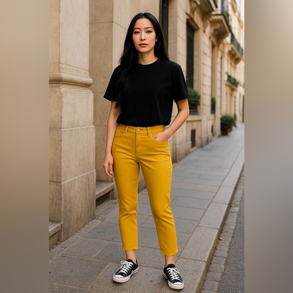 89th & Madison Denim - 89th & Madison Yellow Cropped Women's Jeans